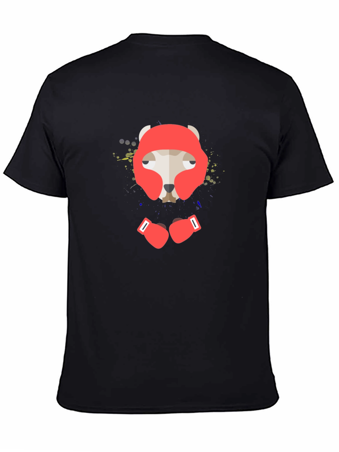 Boxer Dog Graphic Tee - Black Cotton T-Shirt