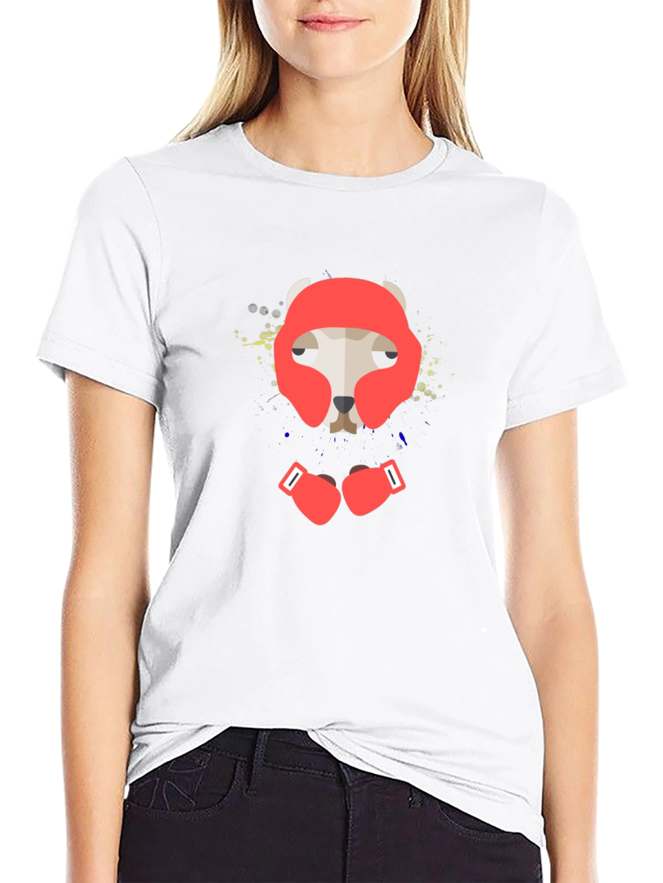 Boxer Dog Graphic Tee - Black Cotton T-Shirt