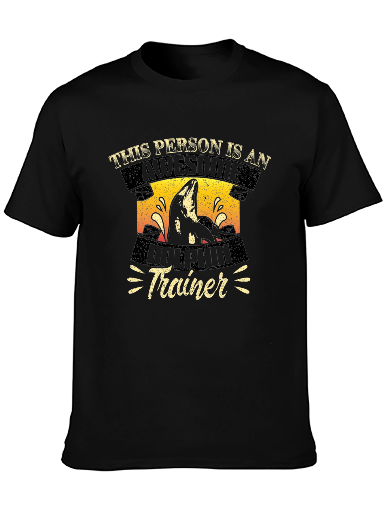 Awesome Dolphin Trainer Black T-Shirt