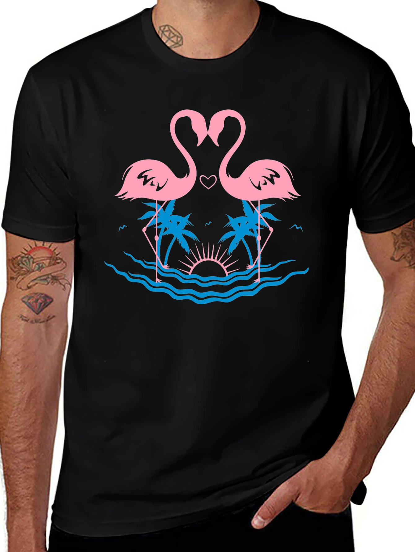Tropical Flamingo Love T-Shirt