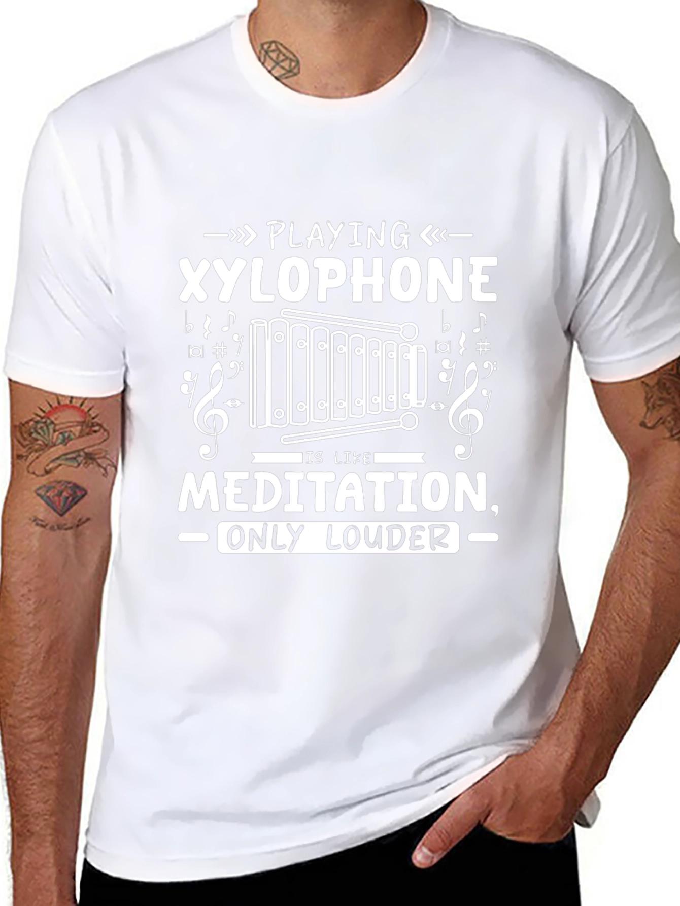 Playing Xylophone Meditation Funny Music T-Shirt