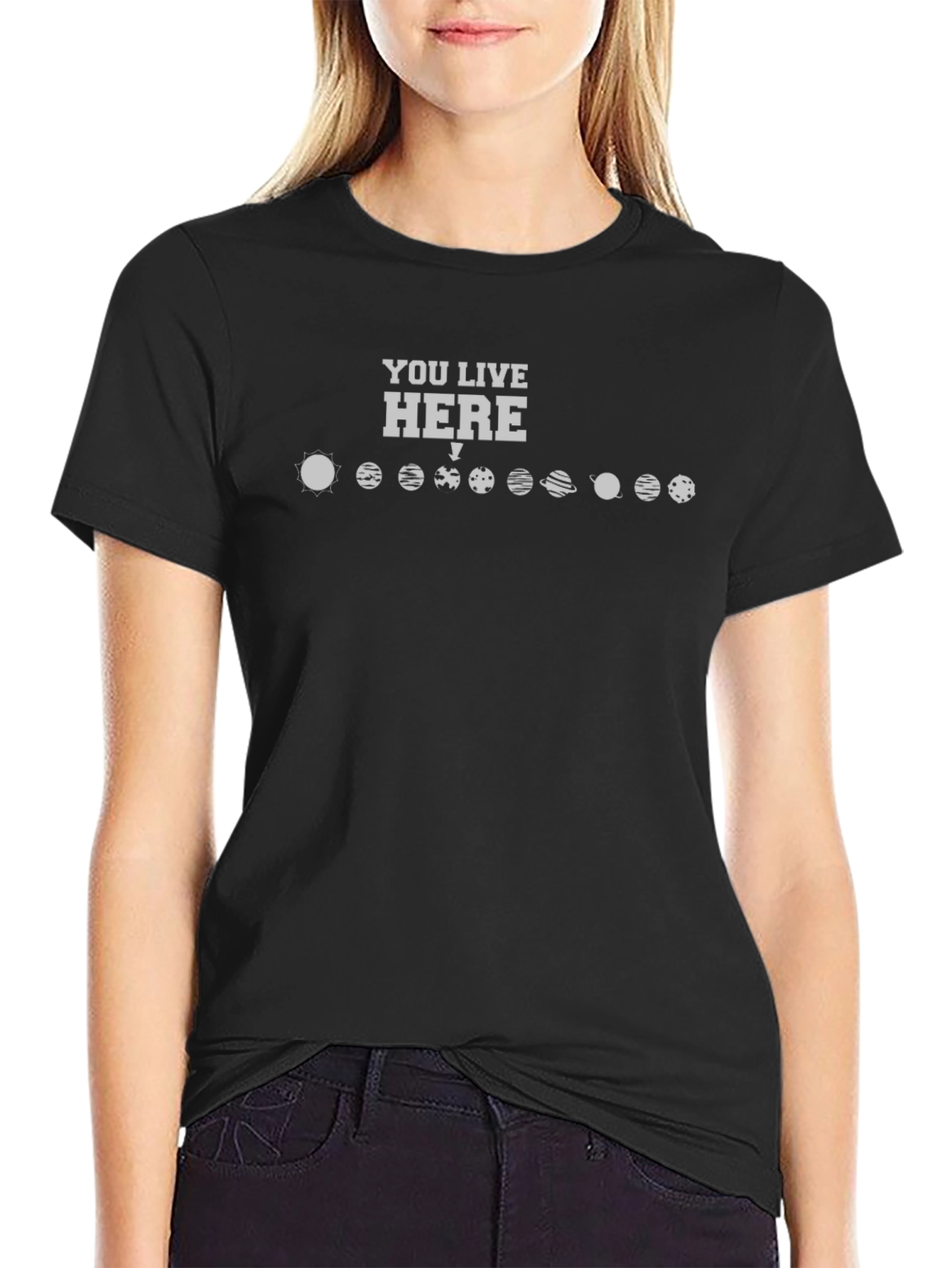 You Live Here Planets Graphic Novelty T-Shirt