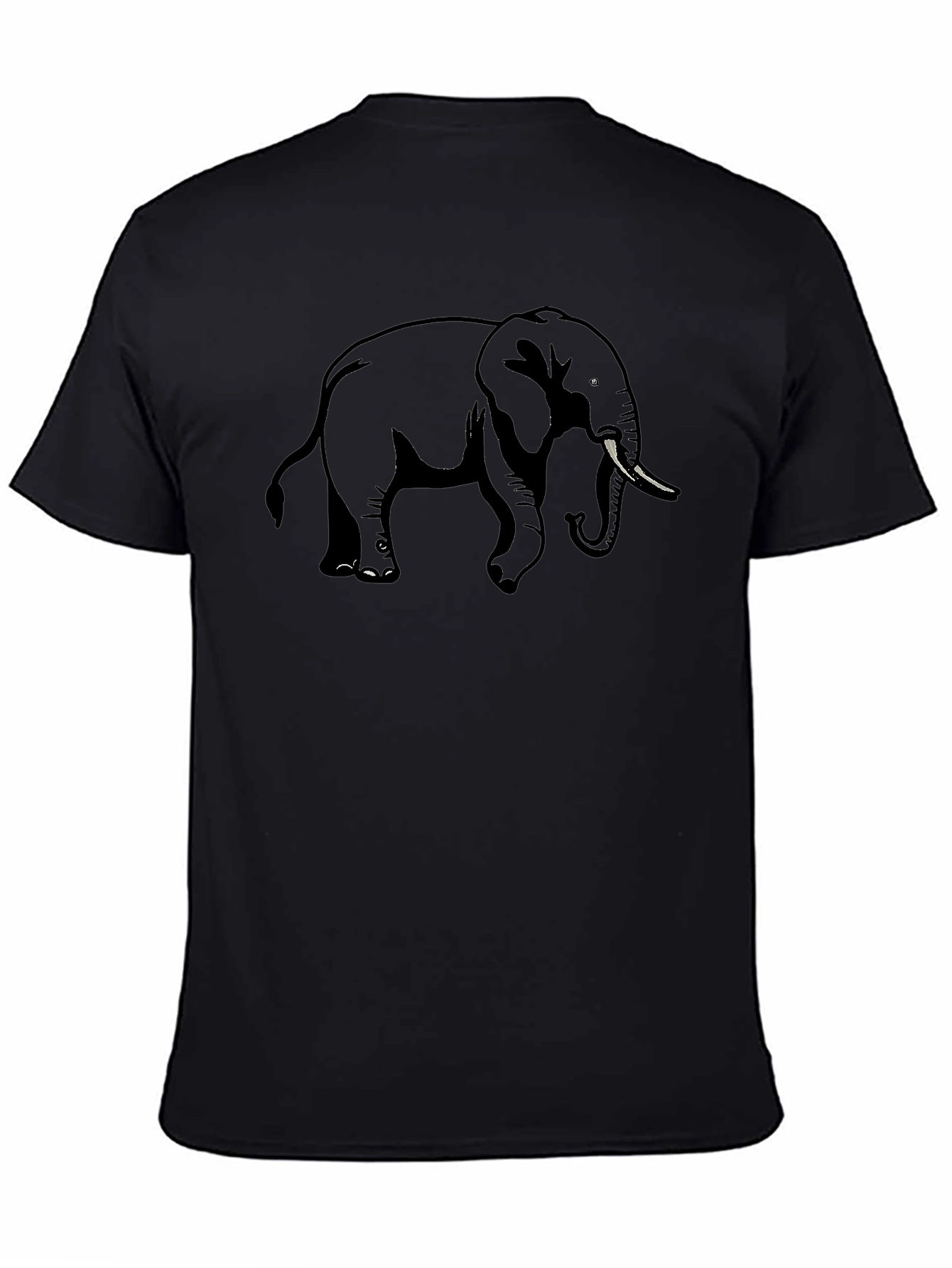 Elephant Graphic Tee - Classic Black Cotton T-Shirt