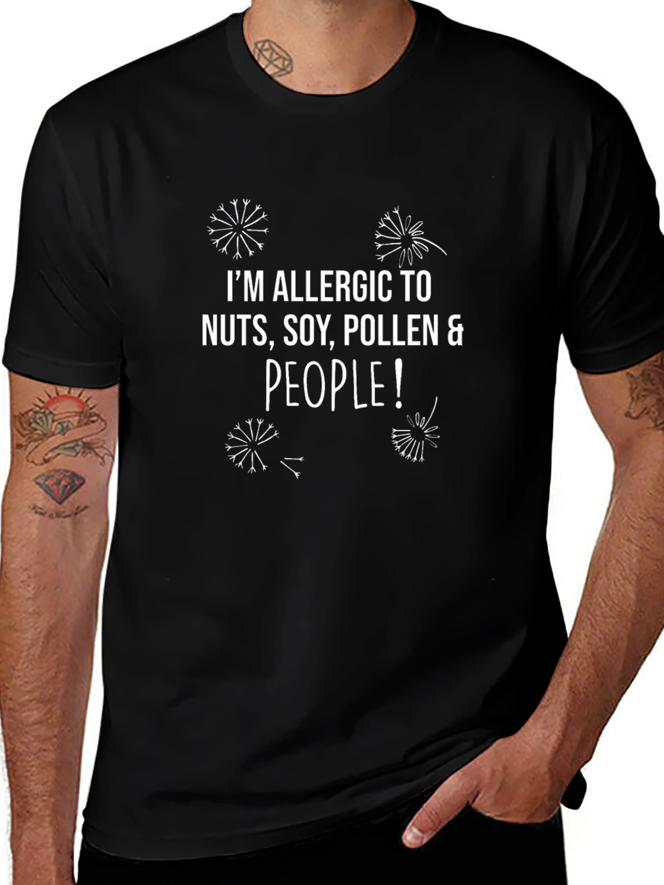Allergic to Nuts Soy Pollen & People T-Shirt