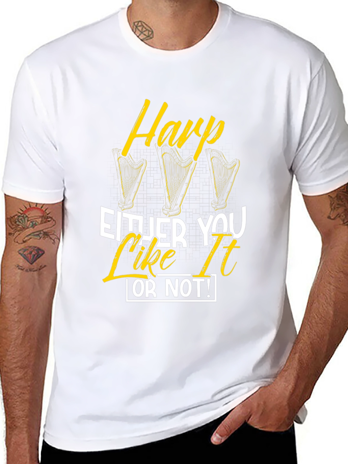 Harp Like It Or Not Black Graphic Tee