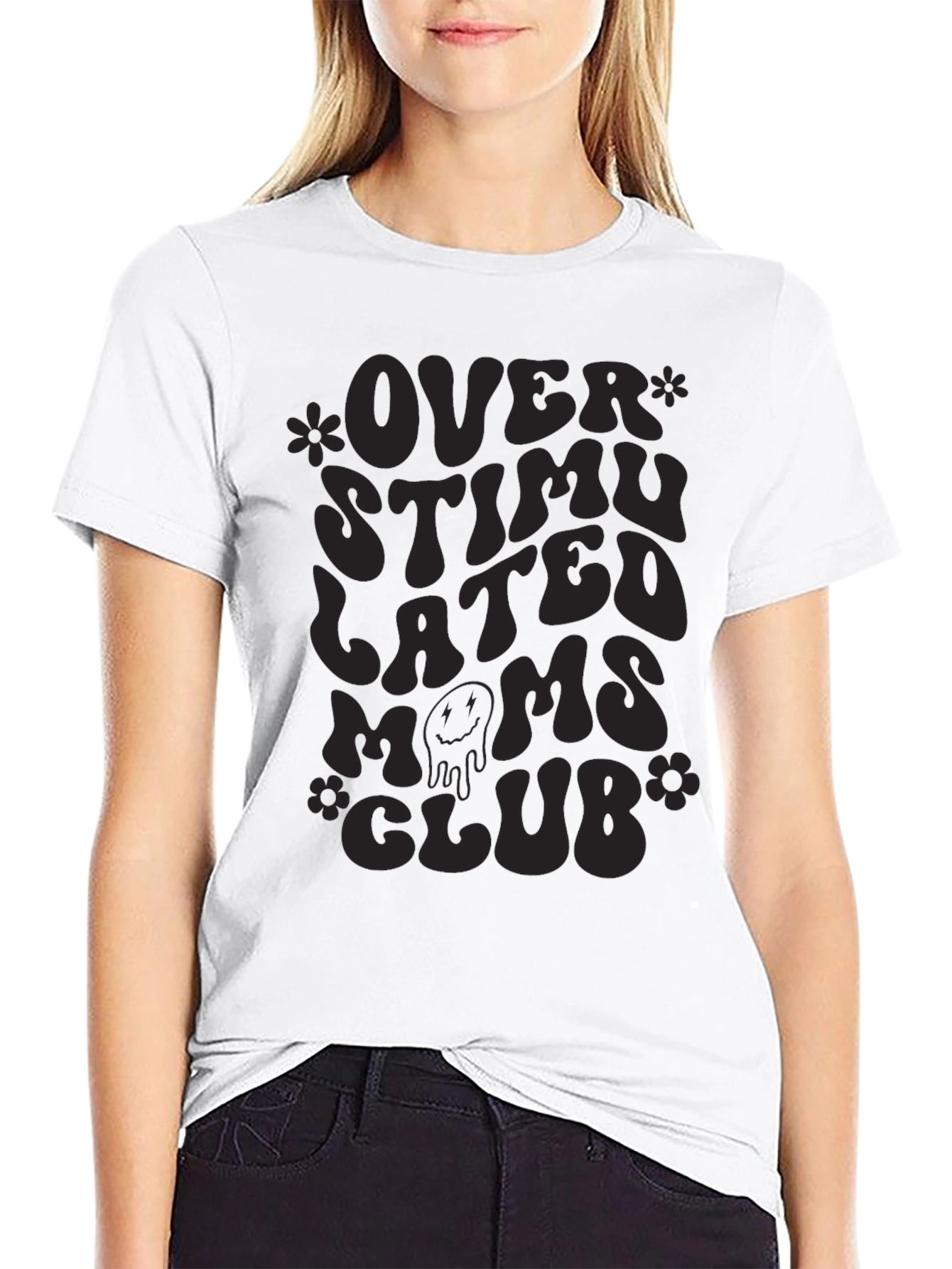 Overstimulated Moms Club Black T-Shirt