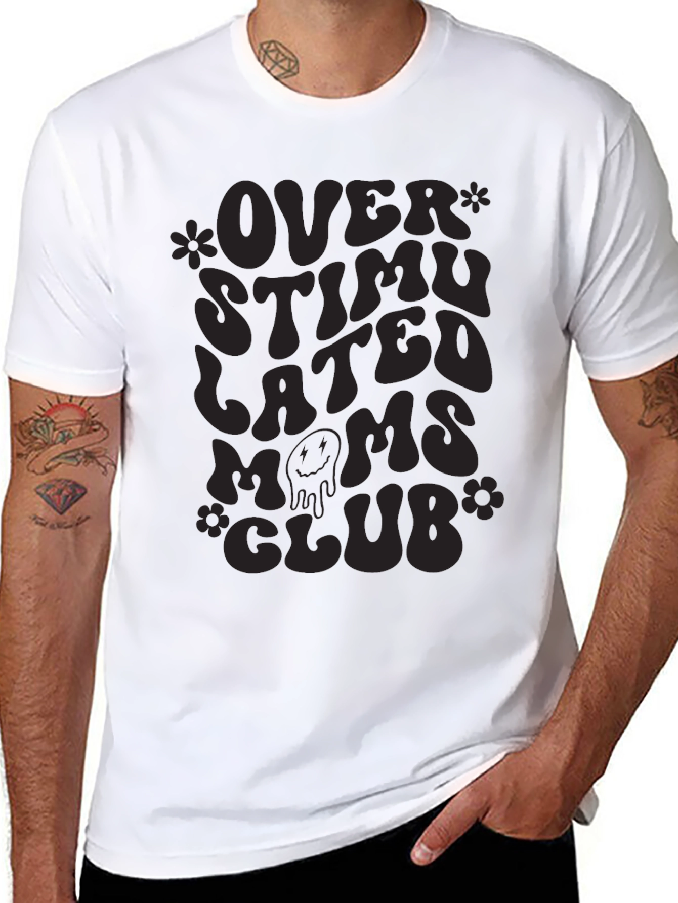 Overstimulated Moms Club Black T-Shirt