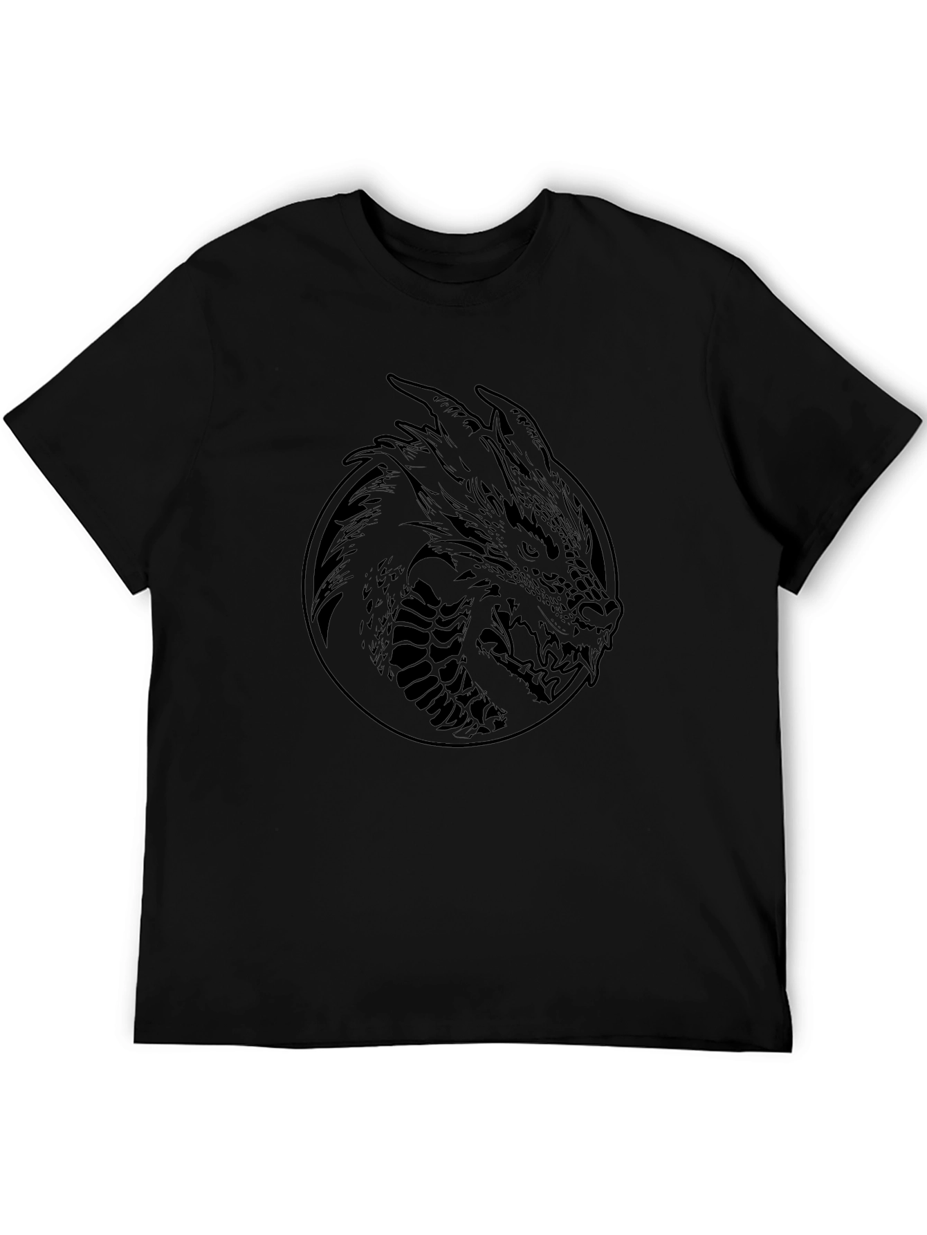 Mens Black Dragon Graphic Tee