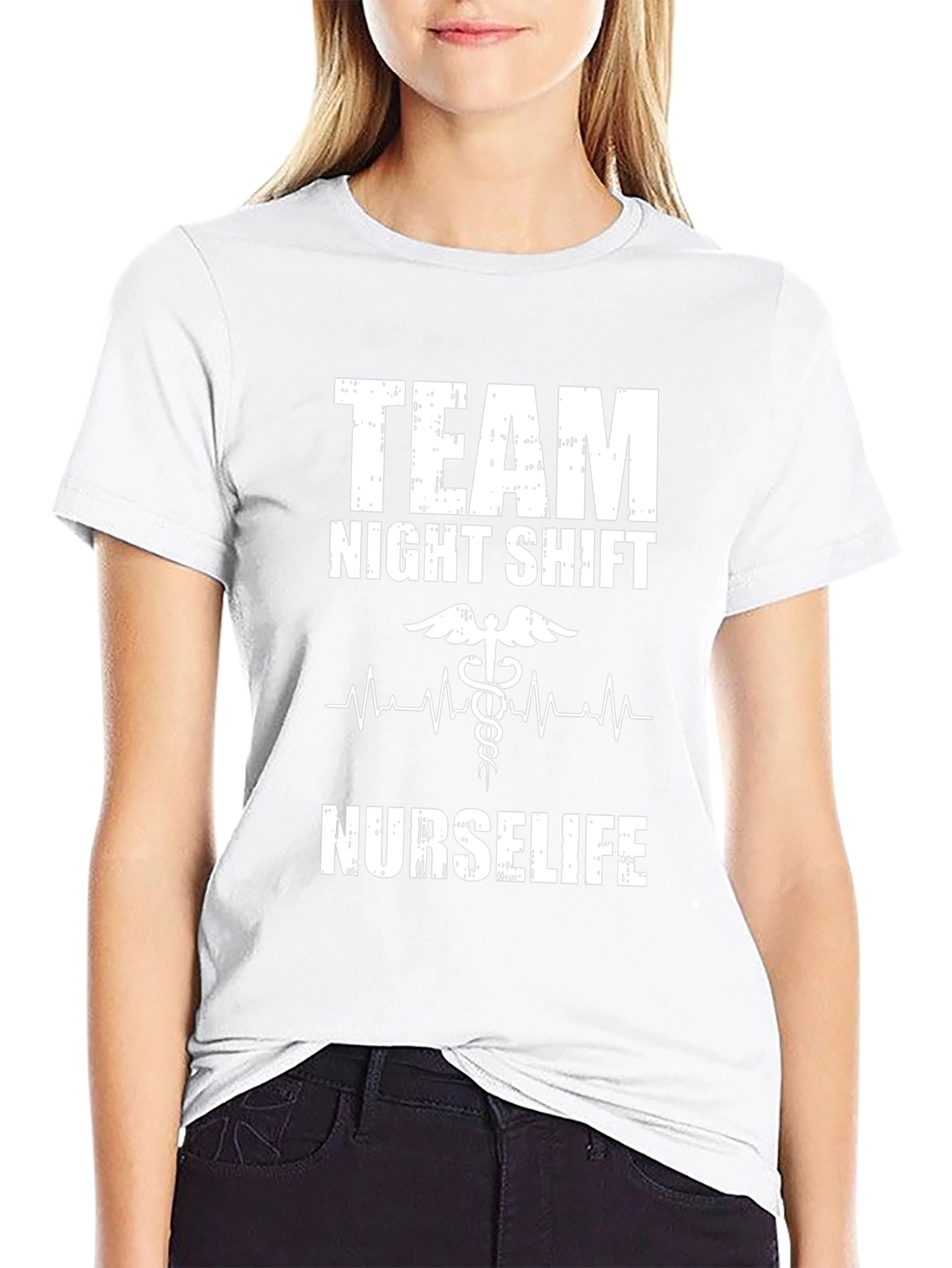 Team Night Shift Nurse Life Black T-Shirt