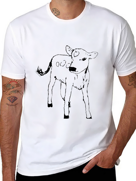 Calf Sketch Black Tee - Unisex Graphic T-Shirt