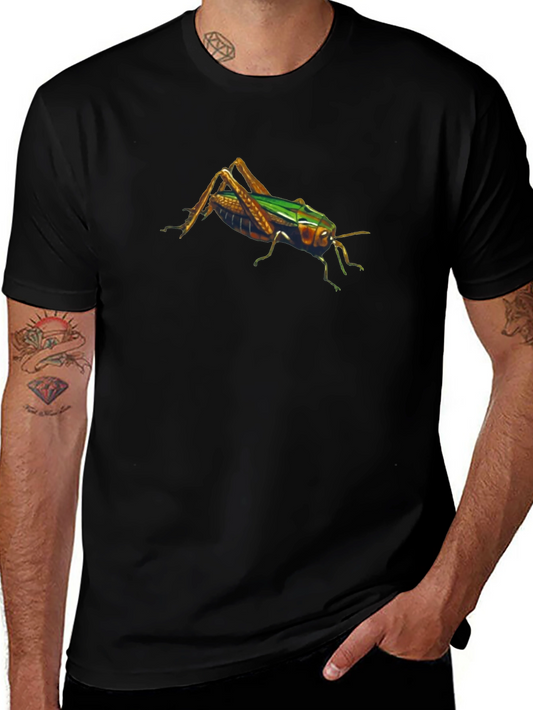 Cool Grasshopper Graphic Tee - Black Cotton Blend