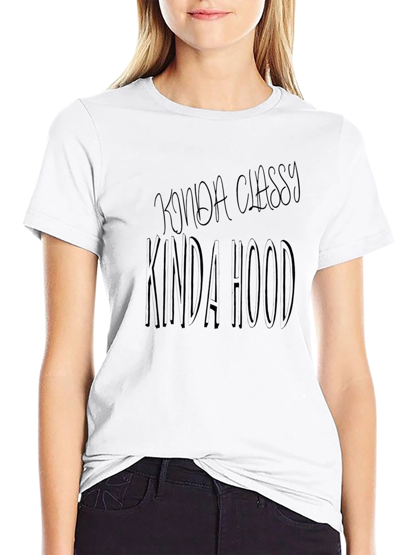 Kinda Classy Kinda Hood Black Graphic Tee