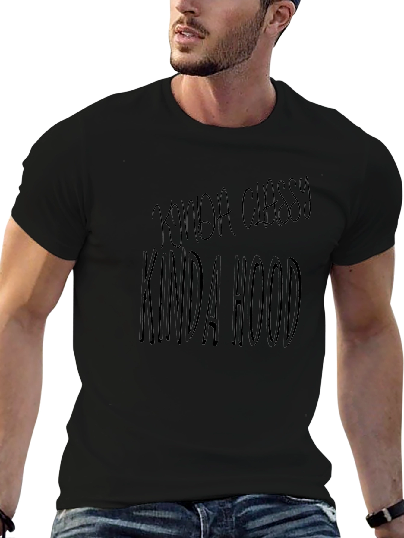 Kinda Classy Kinda Hood Black Graphic Tee