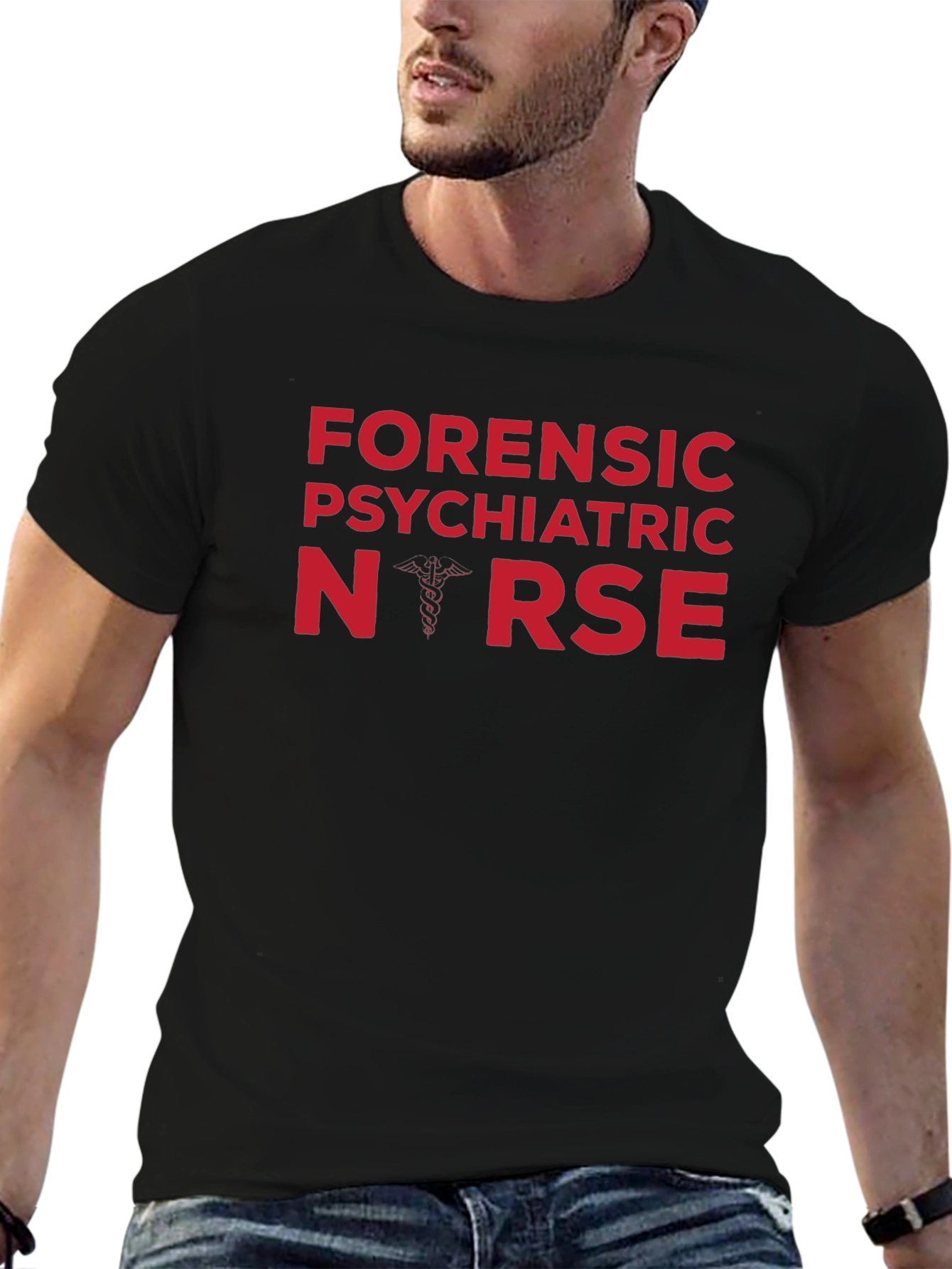 Forensic Psychiatric Nurse T-Shirt - Caduceus Design