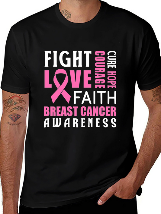 Breast Cancer Awareness T-Shirt - Fight Love Faith