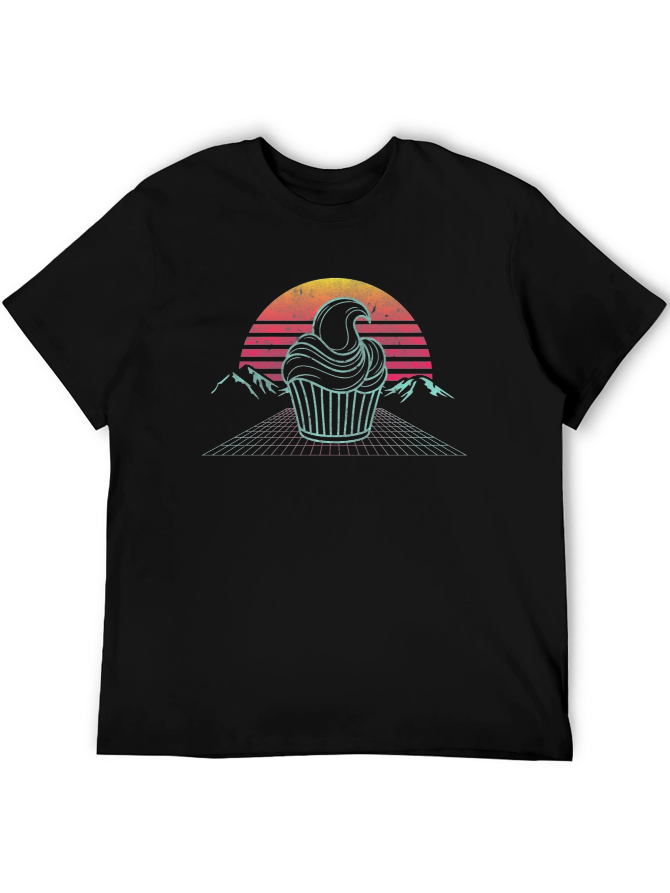 Retro Cupcake T-Shirt - Synthwave Dessert Tee