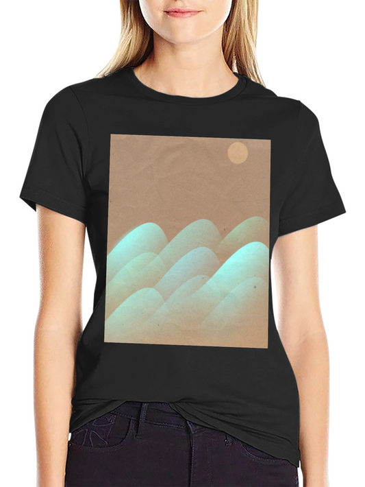 Abstract Mountain Graphic Tee - Stylish Black T-Shirt