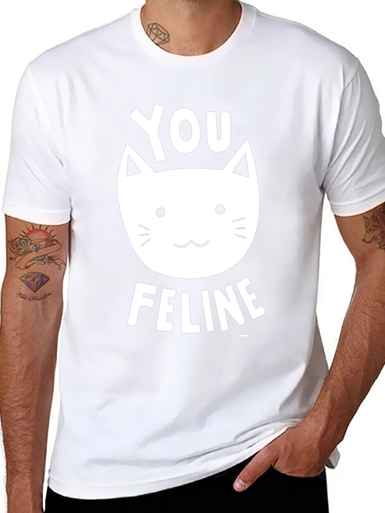 You Feline T-Shirt - Black Graphic Tee