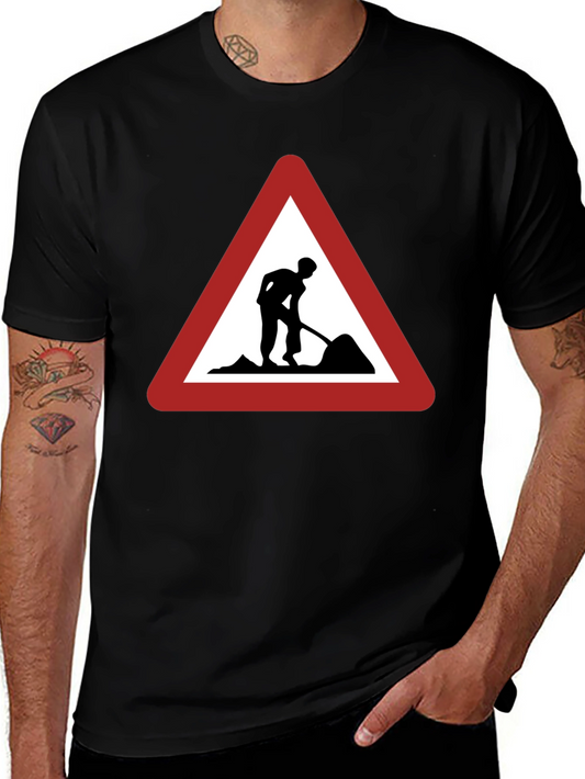 Mens Black Work Zone Triangle Graphic Tee