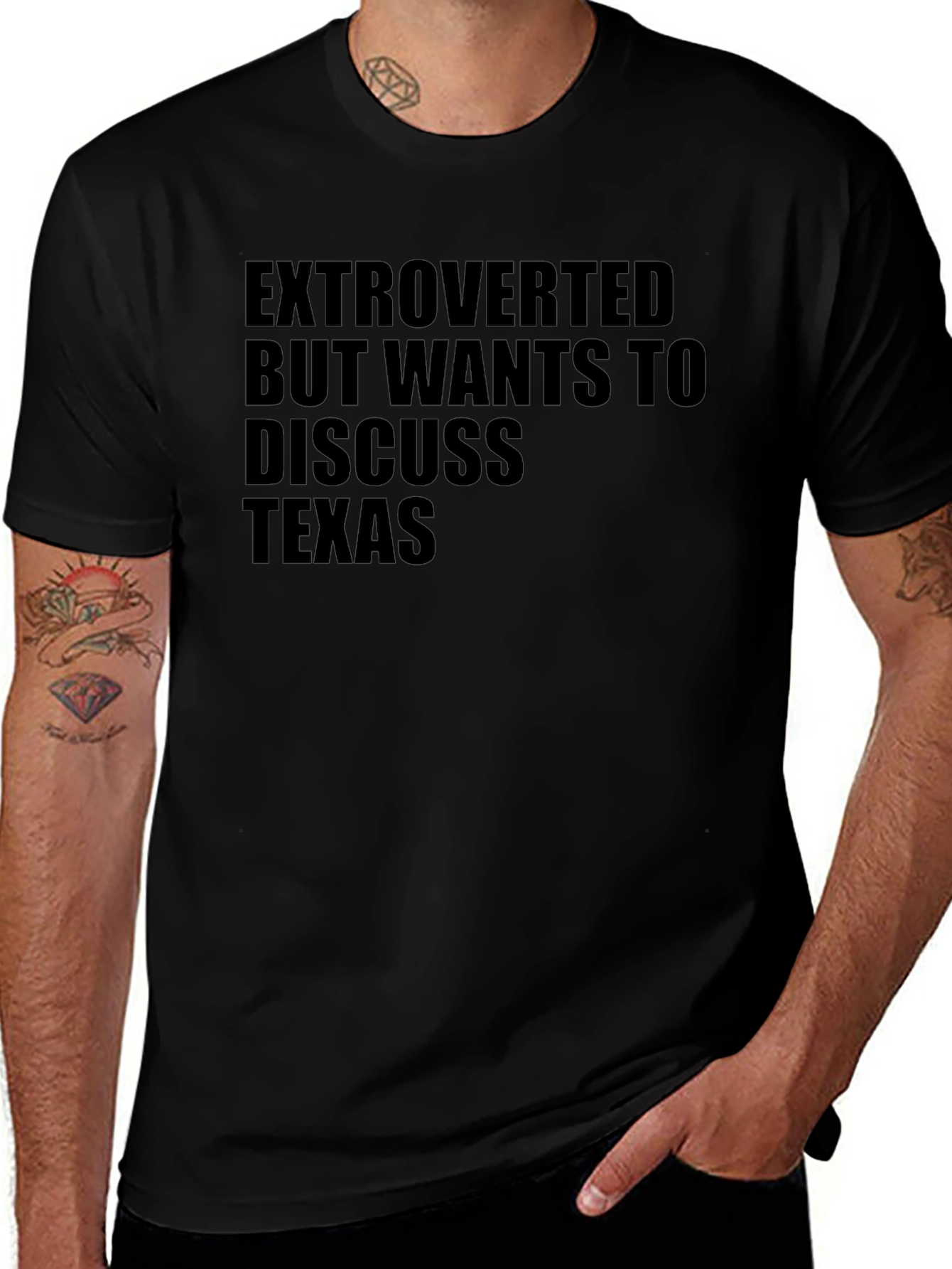 Extroverted Texas Lover Black T-Shirt