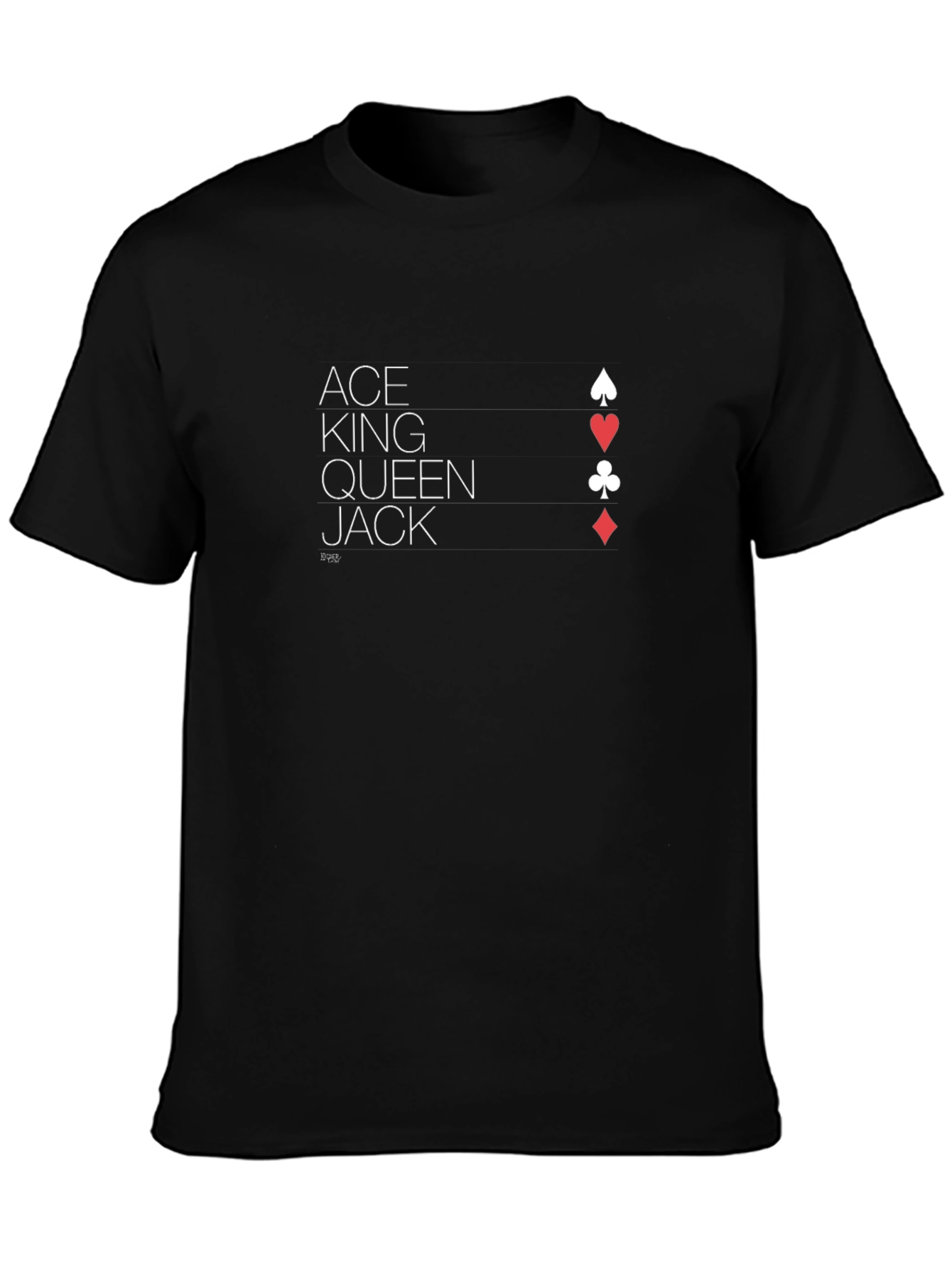 Ace King Queen Jack T-Shirt - Card Suit Design
