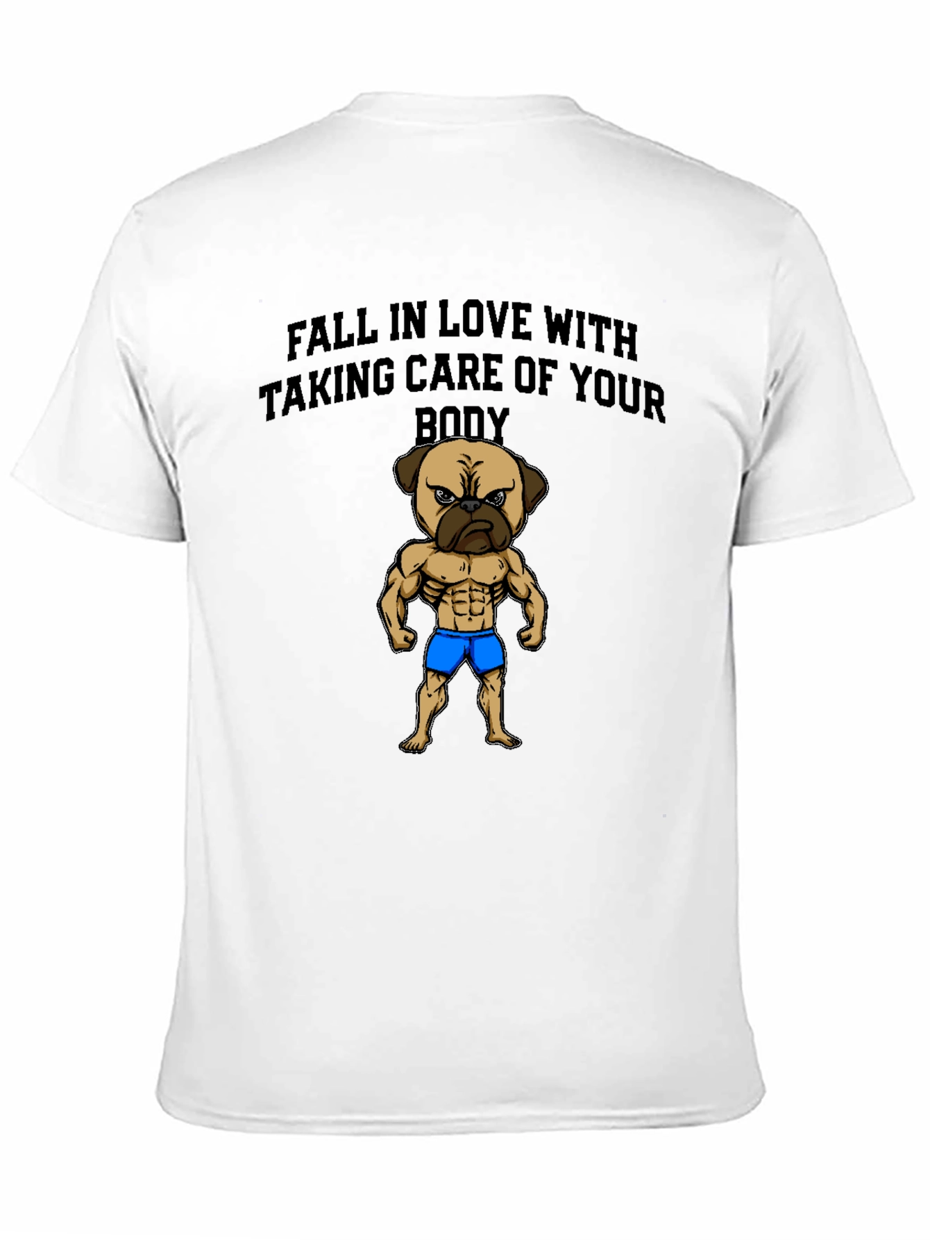 Fitness Pug Mens Black T-Shirt