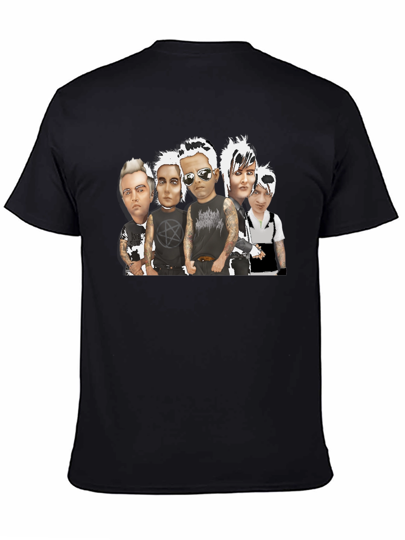Black T-Shirt with Band Graphic