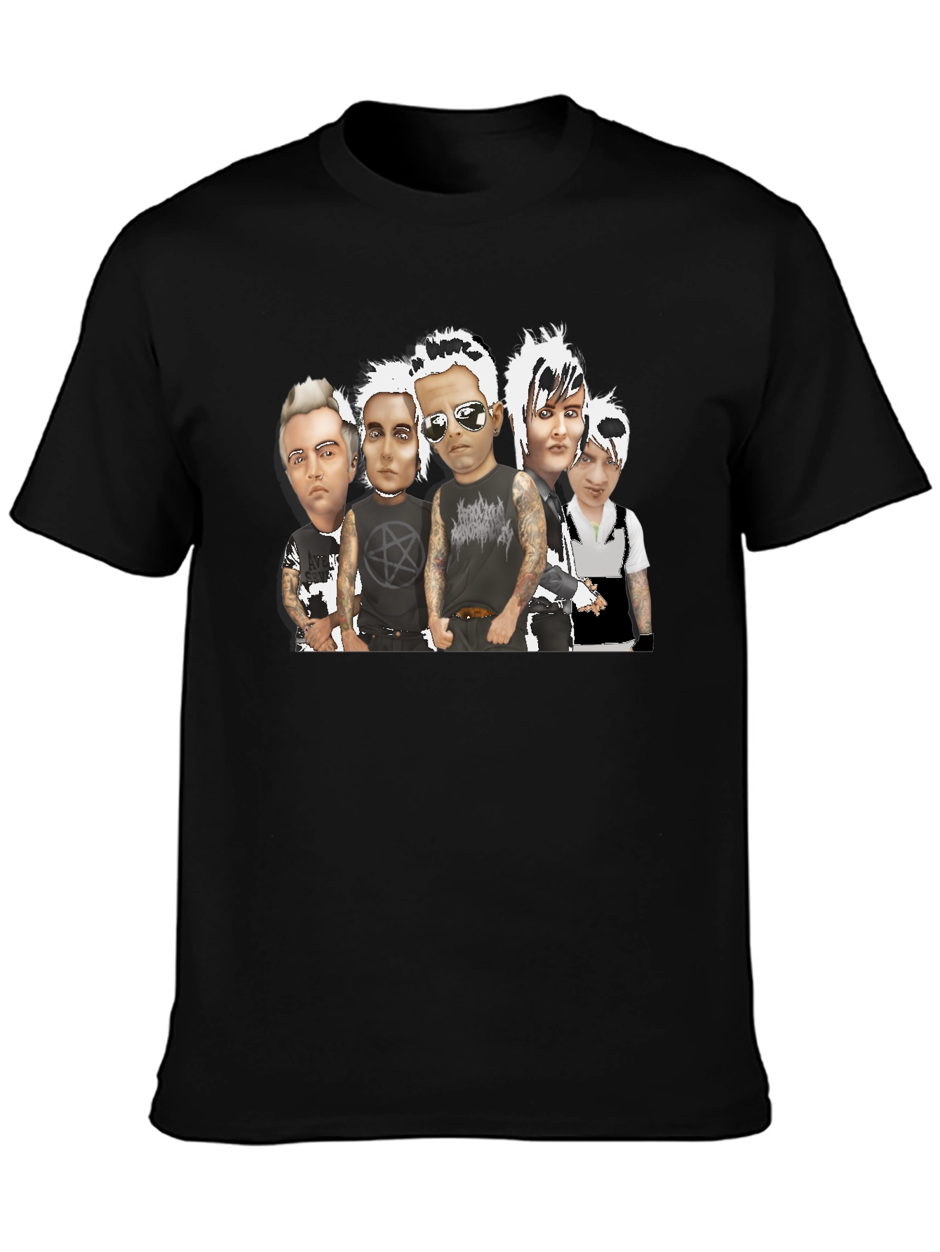 Black T-Shirt with Band Graphic