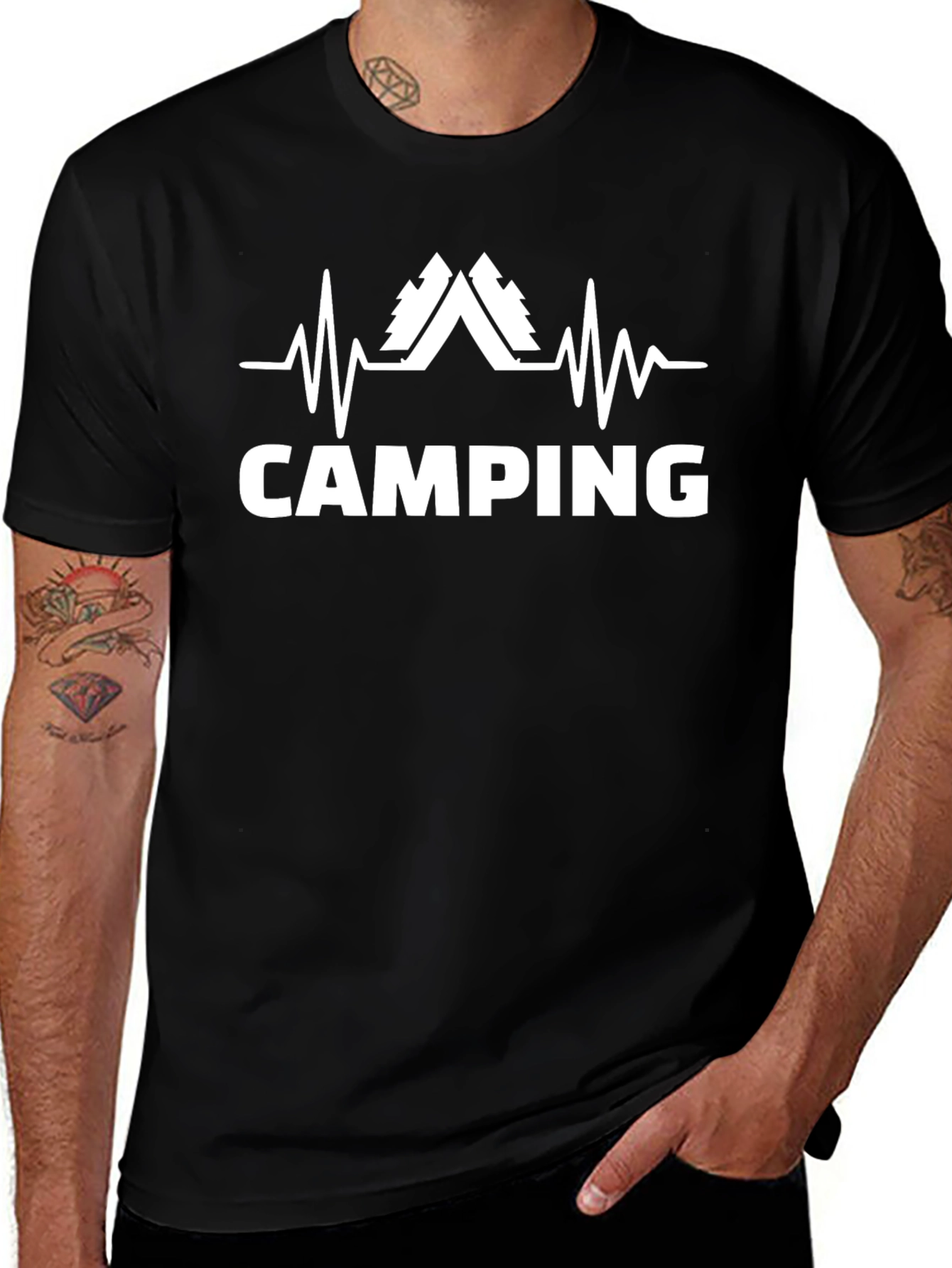 Camping Heartbeat T-Shirt - Outdoor Adventure Tee