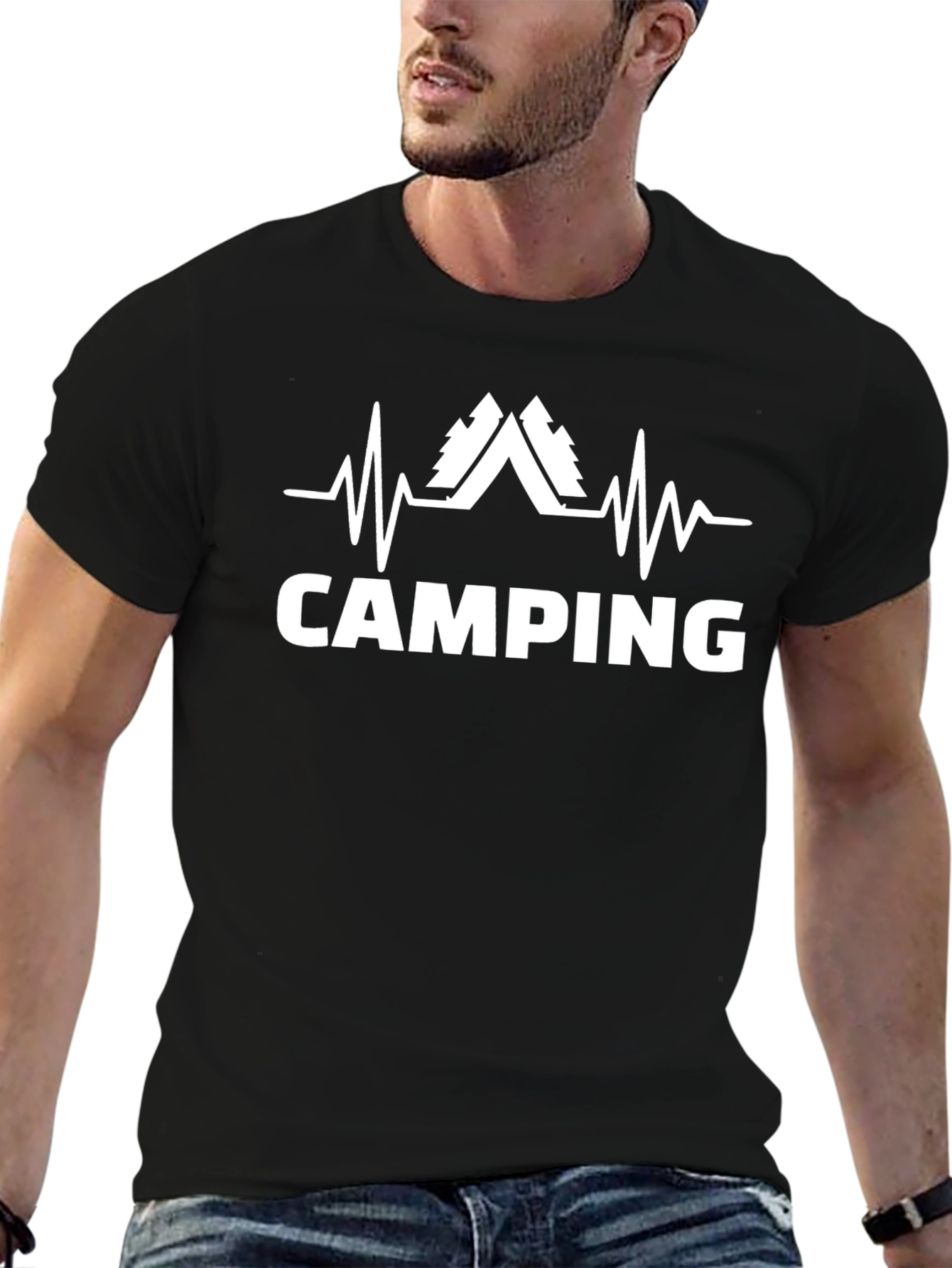 Camping Heartbeat T-Shirt - Outdoor Adventure Tee