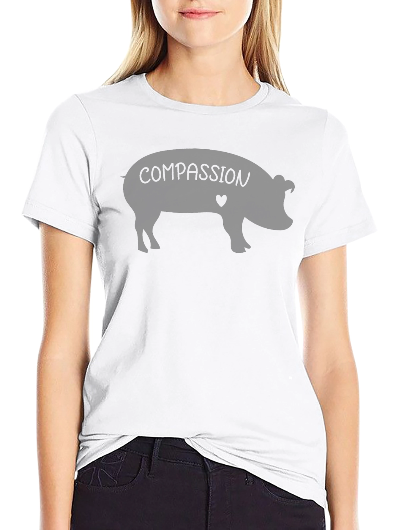 Compassion Pig T-Shirt - Black Graphic Tee