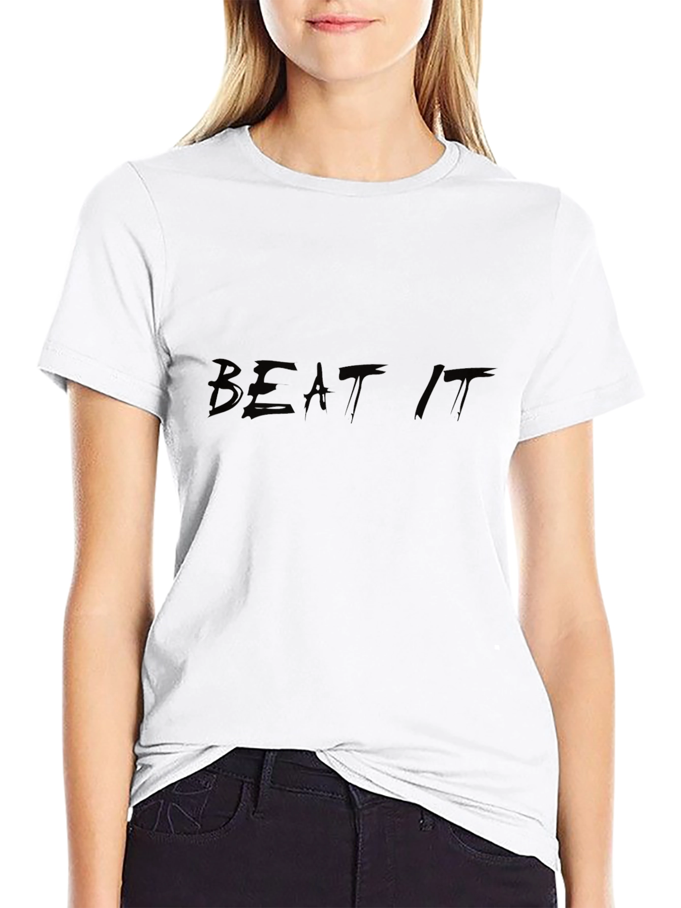 Mens Black Beat It Graphic T-Shirt