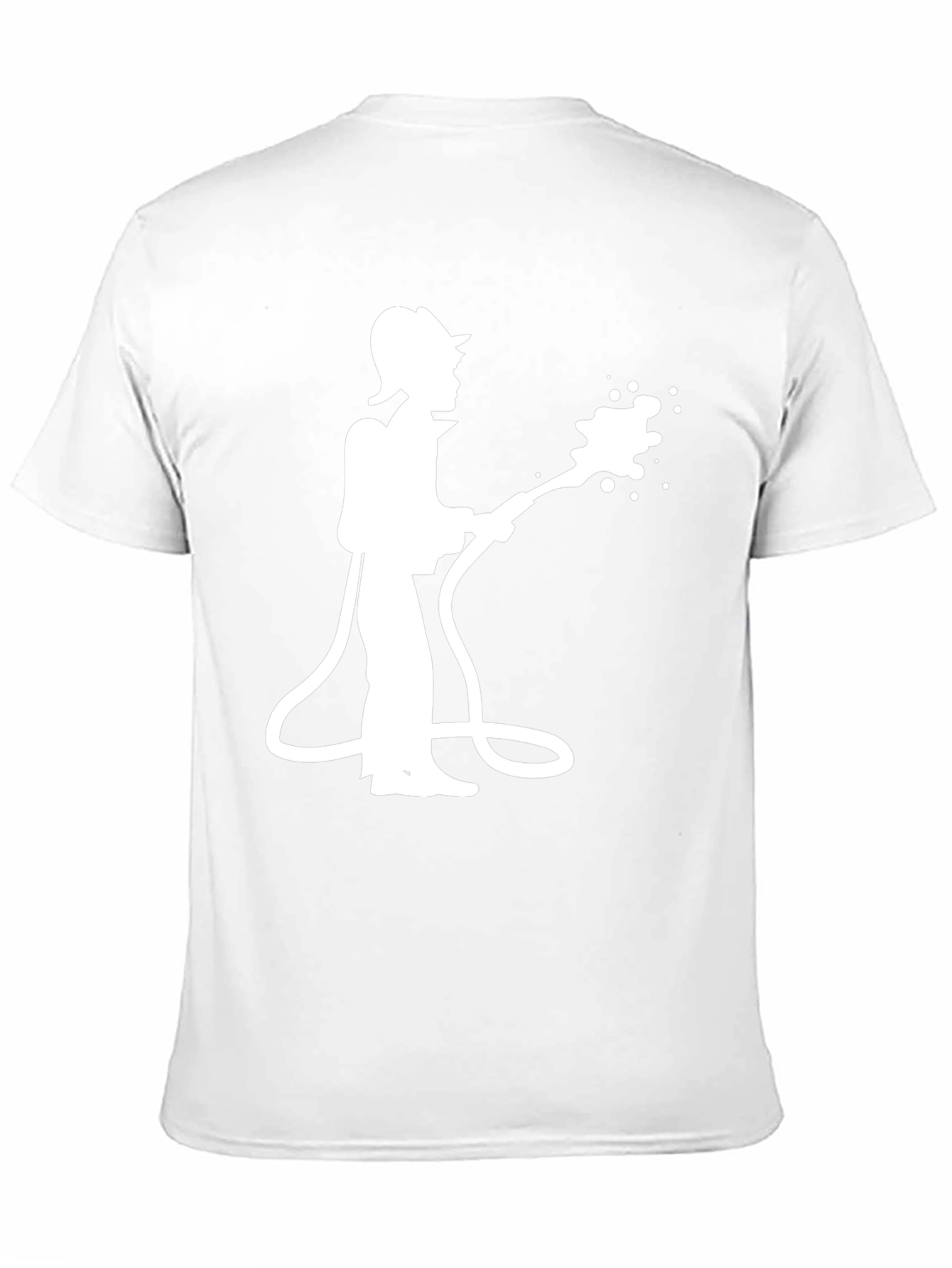 Firefighter Silhouette Graphic Tee - Black Cotton