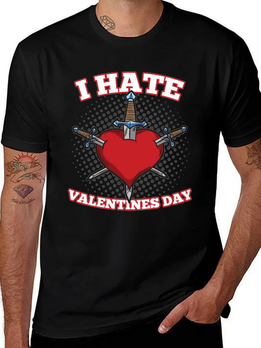 I Hate Valentines Day Heart Sword T-Shirt