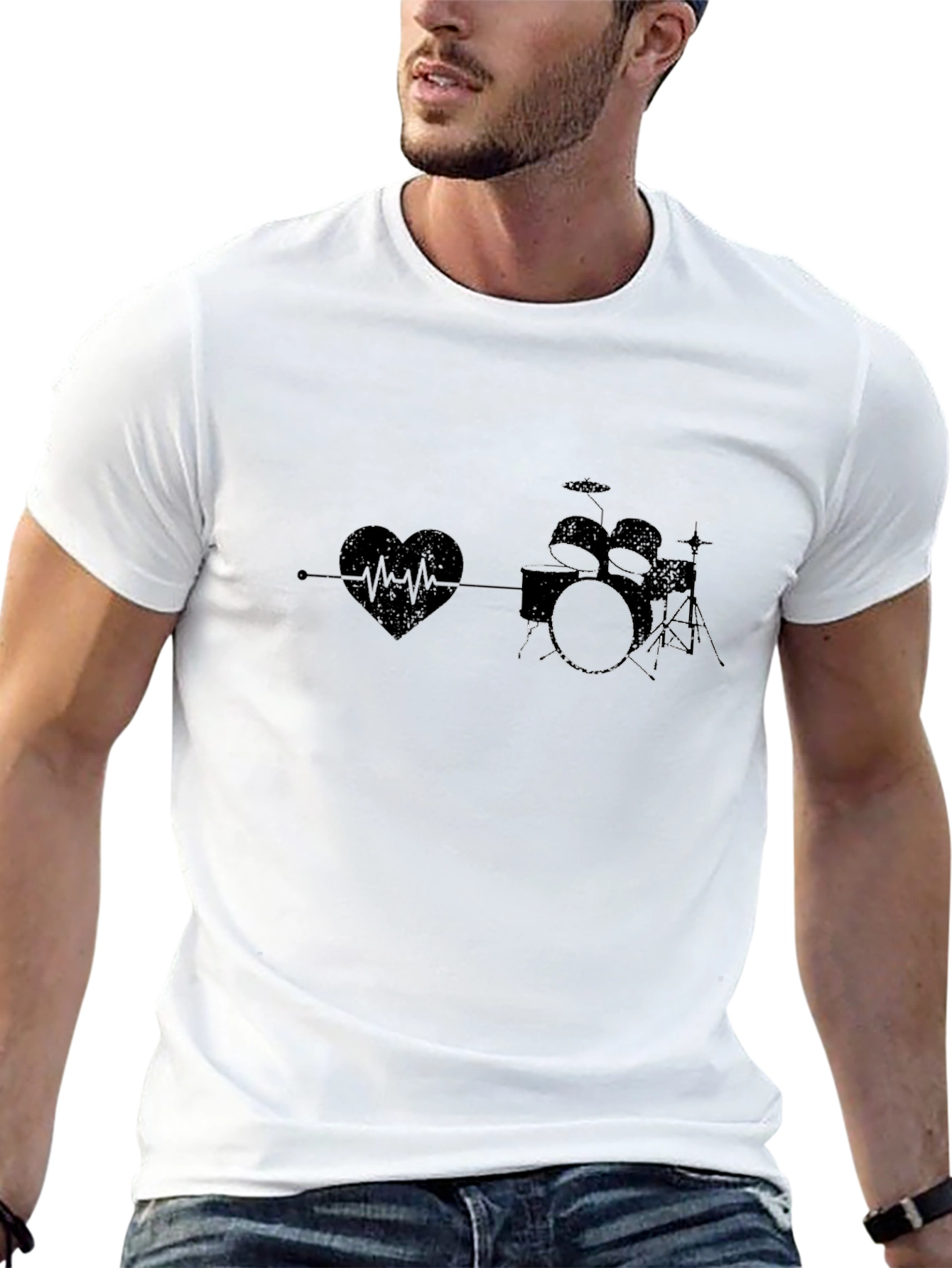 Drum Heartbeat Black T-Shirt