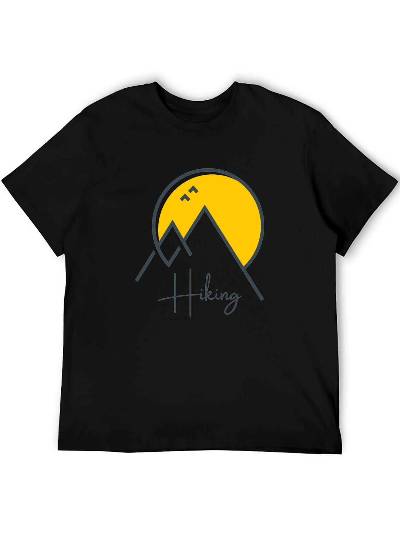 Hiking Graphic Print Black T-Shirt
