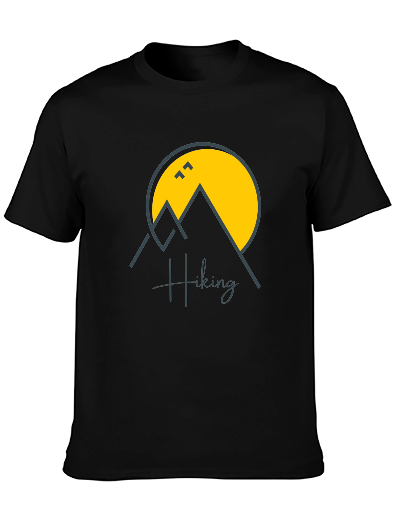 Hiking Graphic Print Black T-Shirt