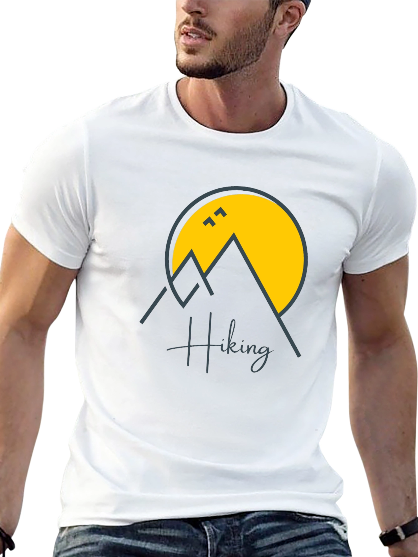 Hiking Graphic Print Black T-Shirt