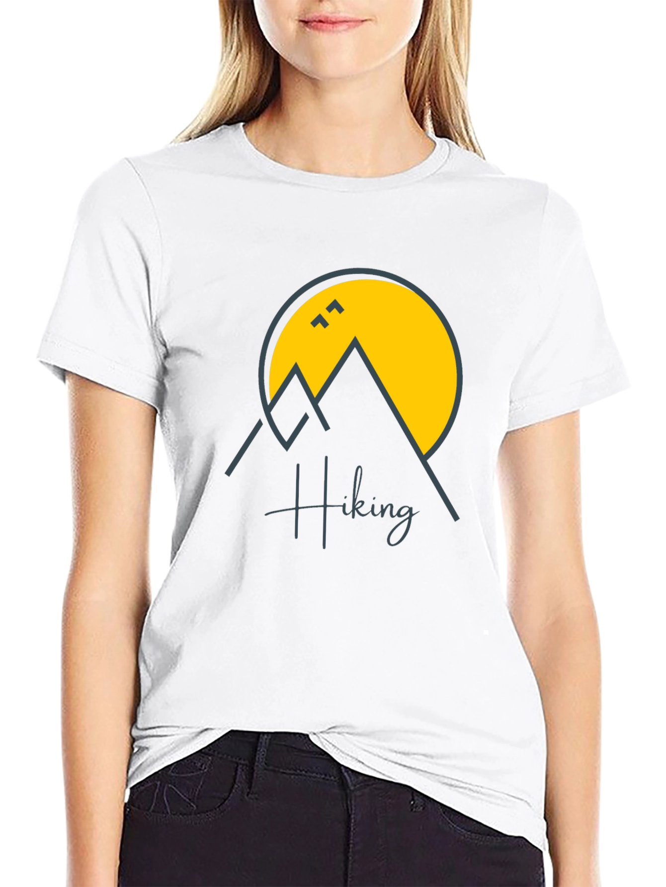 Hiking Graphic Print Black T-Shirt
