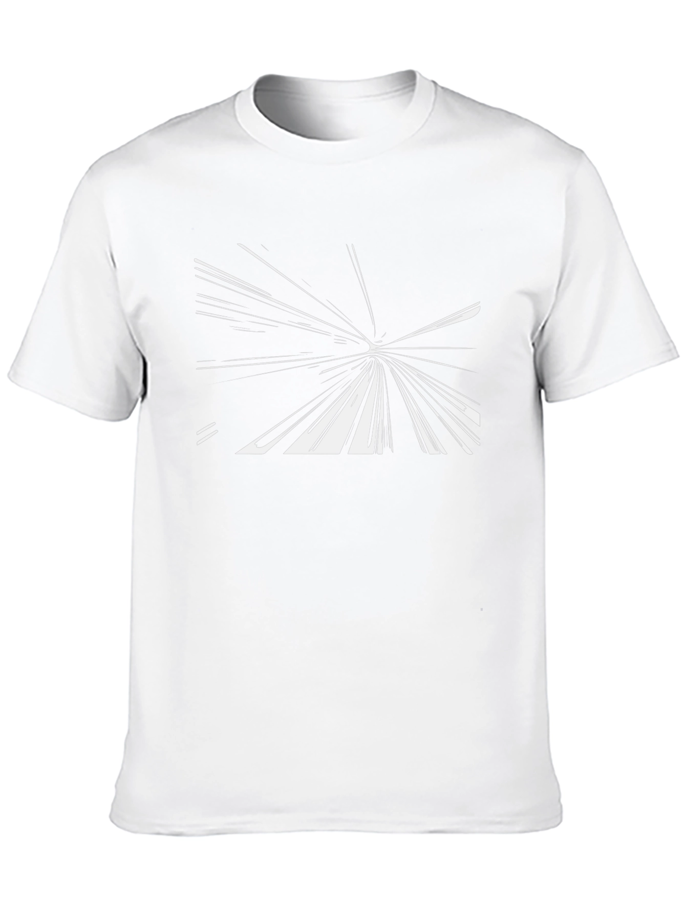 Abstract White Lines on Black T-Shirt