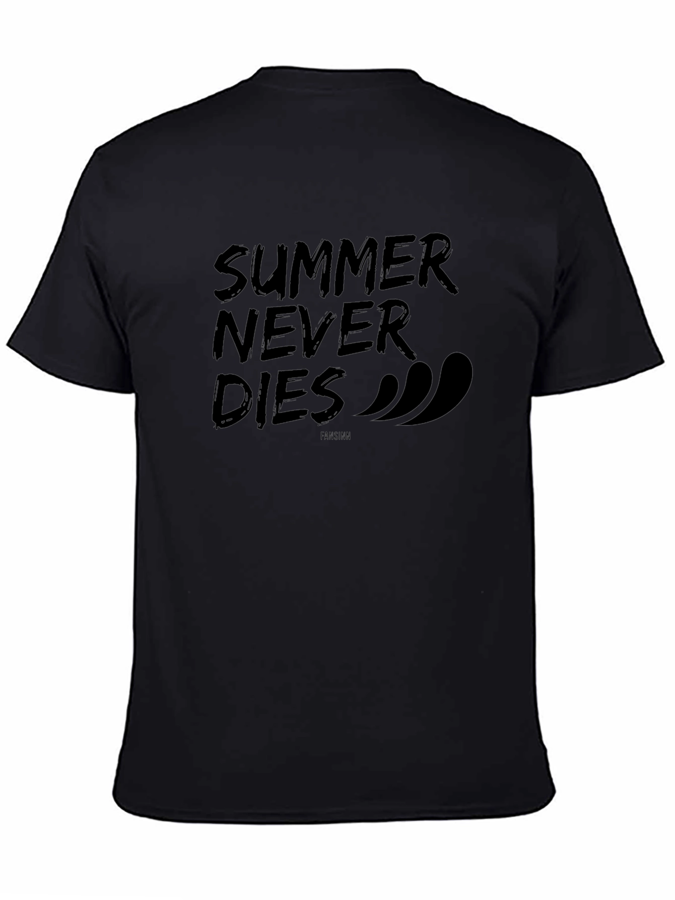 Summer Never Dies Black Graphic Tee