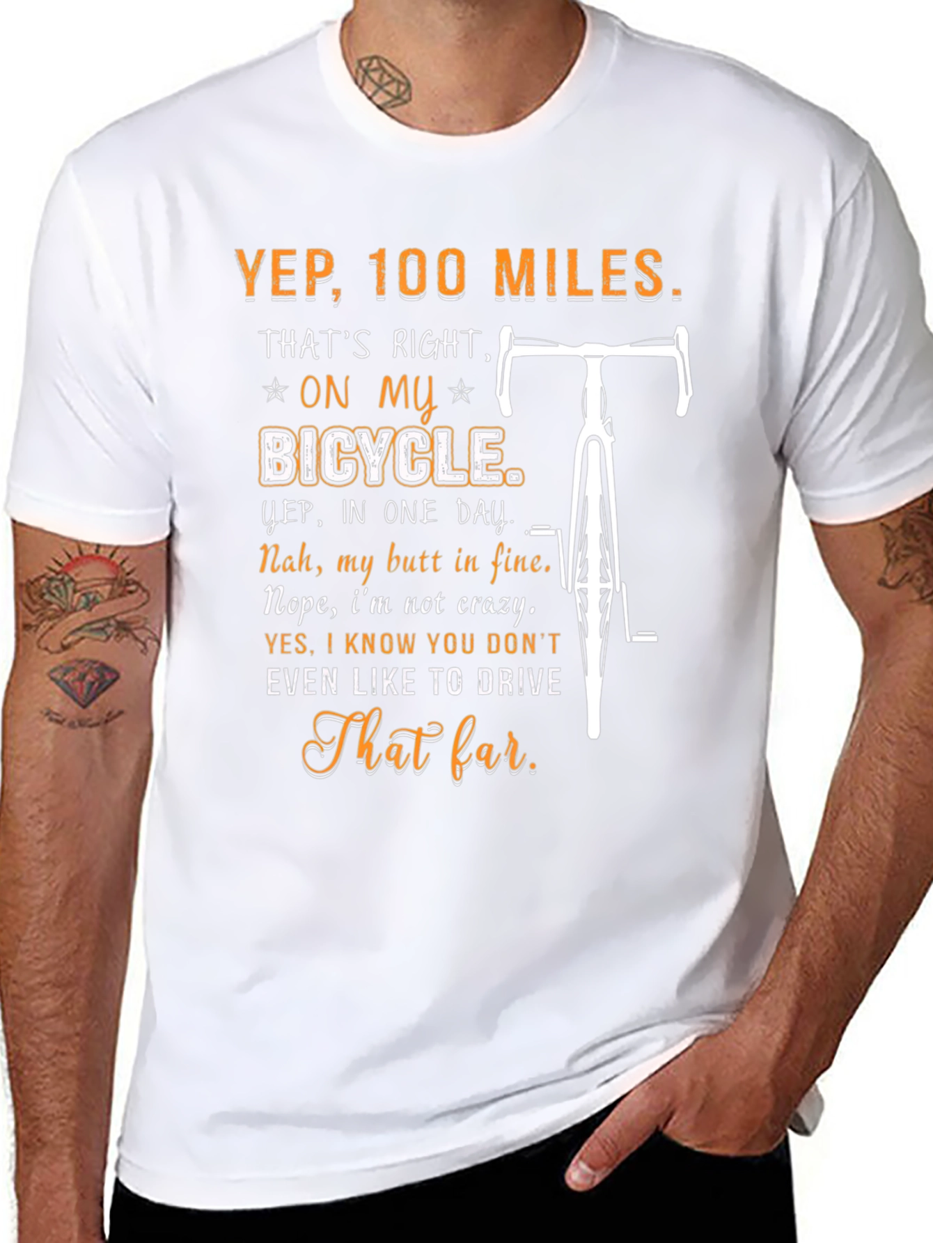 100 Miles Cycling T-Shirt - Funny Bike Rider Tee