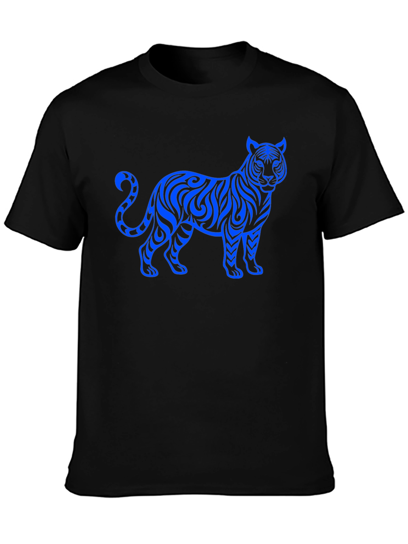 Tribal Tiger Graphic Black T-Shirt
