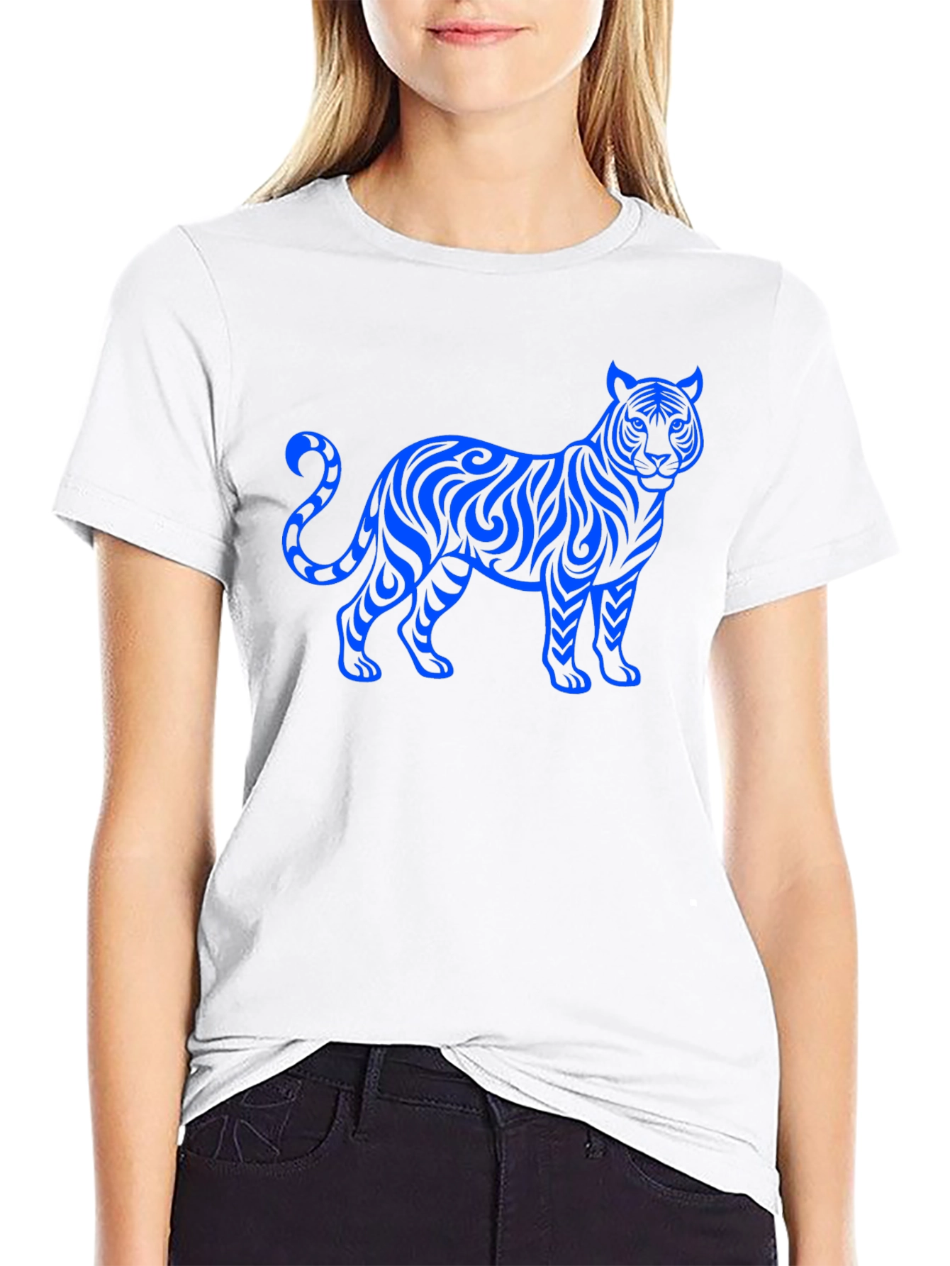 Tribal Tiger Graphic Black T-Shirt