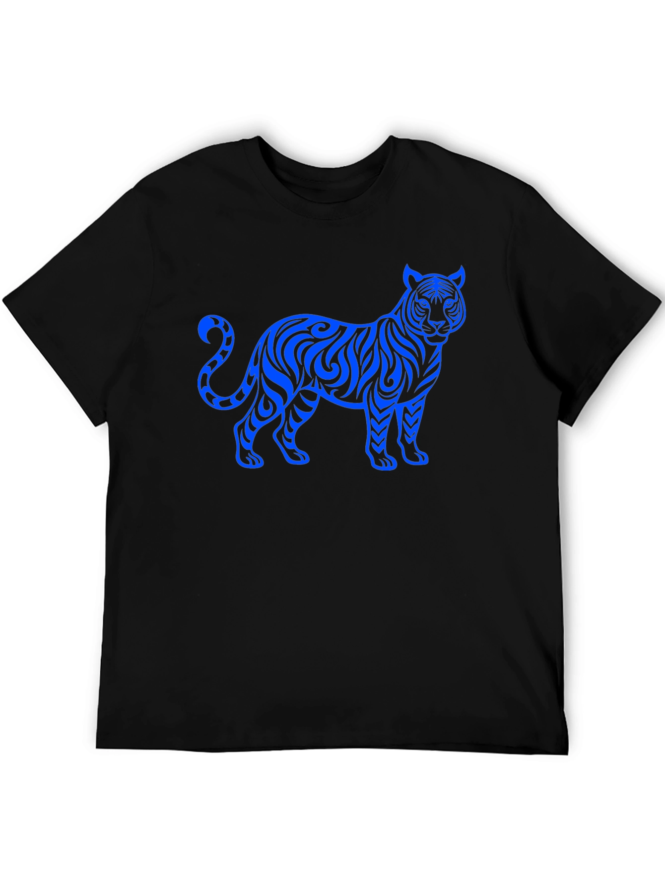 Tribal Tiger Graphic Black T-Shirt