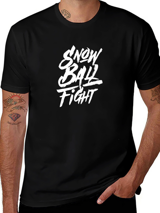 Snowball Fight Graphic Black T-Shirt