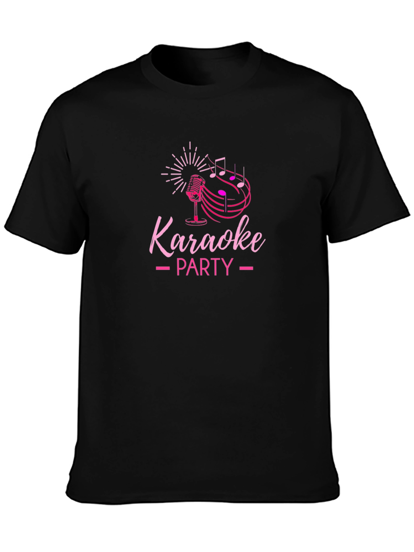 Karaoke Party Graphic Tee - Black Cotton T-Shirt