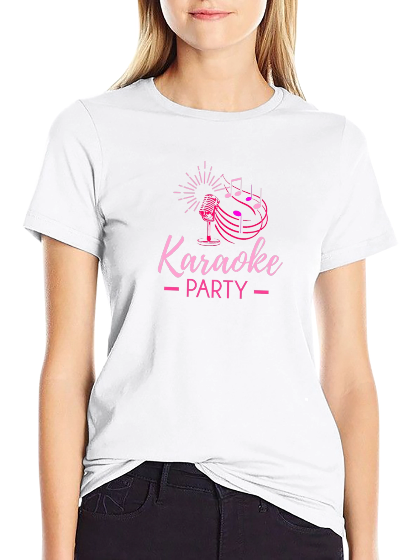 Karaoke Party Graphic Tee - Black Cotton T-Shirt