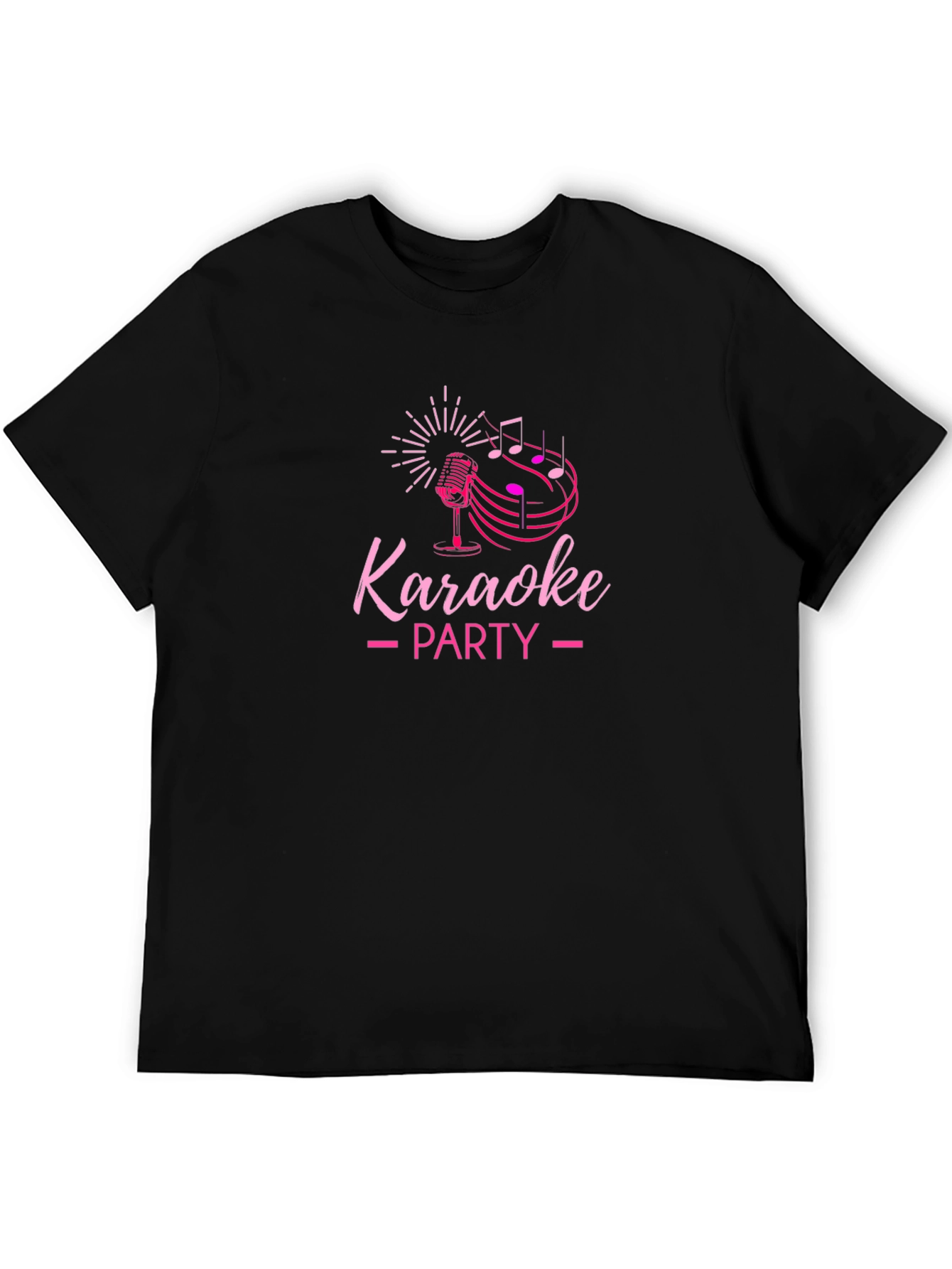 Karaoke Party Graphic Tee - Black Cotton T-Shirt