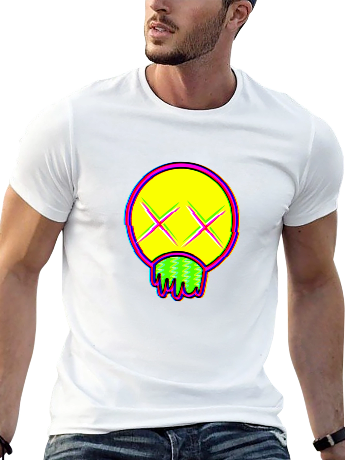 Vibrant Graphic Print Crew Neck T-Shirt